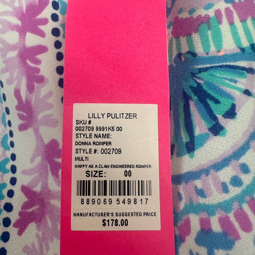 Lilly Pulitzer Sleeveless Printed Shift Dress - Blue, Pink, White - Picture 7 of 8